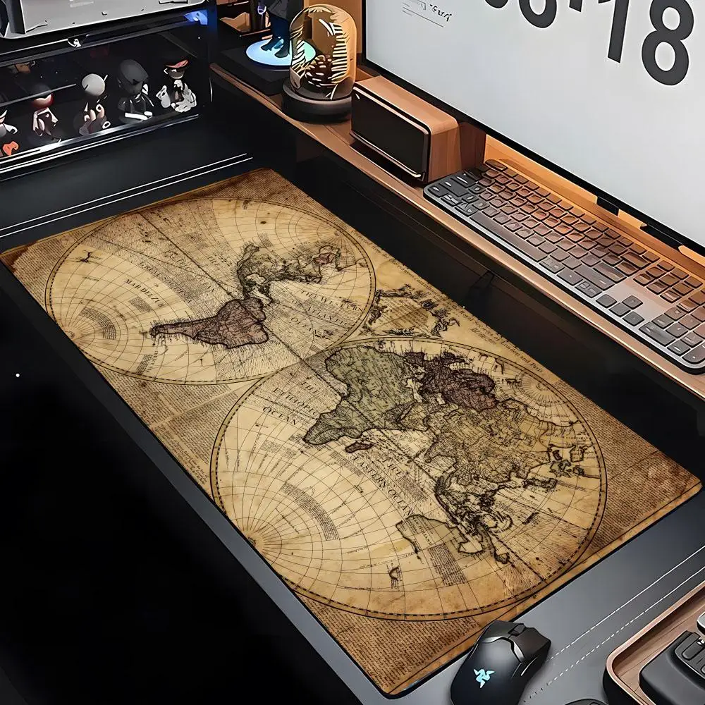 Navegação Retro Mapa Arte hd Mouse Pad Gamer Mousepad Tapete de Rato Grande Tapete de Mesa de Borracha Natural pc Desk Mats Design Mousepad