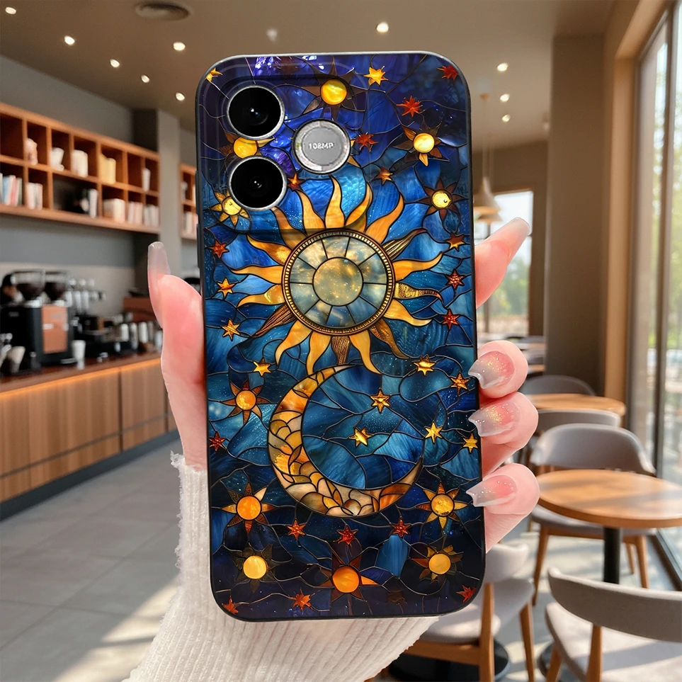 Elegant Sun and Moon Protective Phone Case Shell