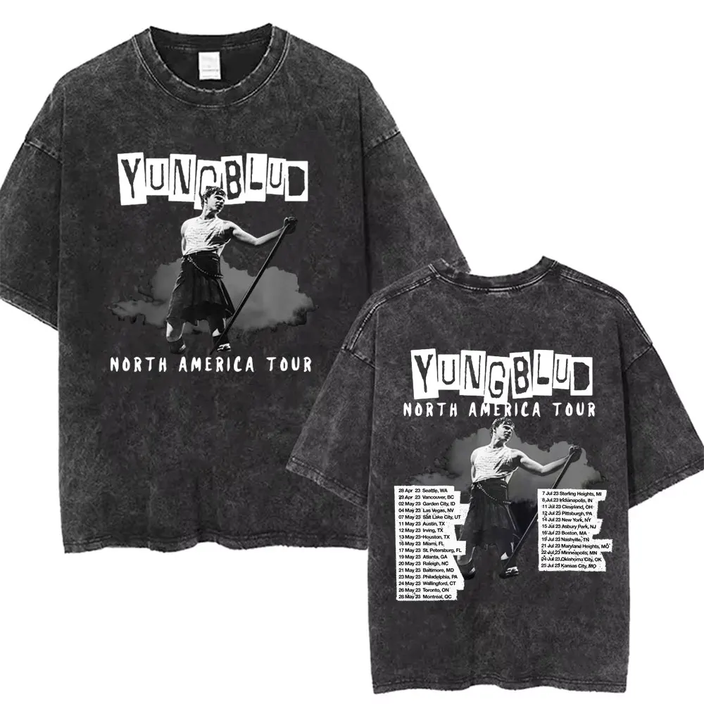 Yungblud 【 Life On Mars Tour Vintage T-Shirt Womens 】 ファッション レディースファッション トップス Tシャツ カットソー Washed Vintage Yungblud Printed T-shirt Men Women Casual 100