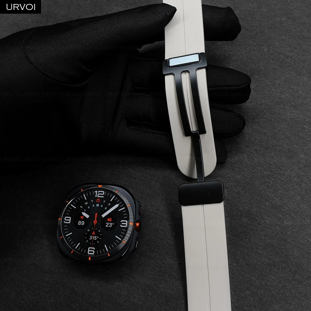 URVOI Silicone Strap with Magnetic D Buckle for Easy Wear and Quick Switching