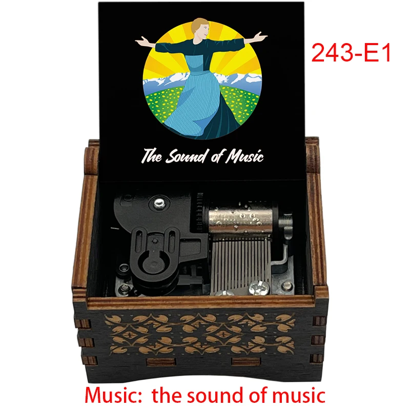 Charming Wooden Music Box with Famous Movie Melody