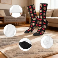Chaussettes personnalisées pour hommes et femmes, chaussettes d'expression drôle sur le thème du visage, chaussettes personnalisées photo personnalisées, cadeaux d'anniversaire 4