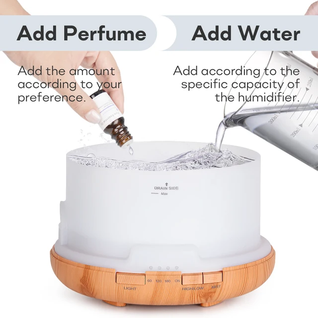 Air Humidifier Essential Oil Diffuser 300ML 500ML 1000ML With Lights Remote Control Ultrasound Electric Aromatherapy Diffuser 3