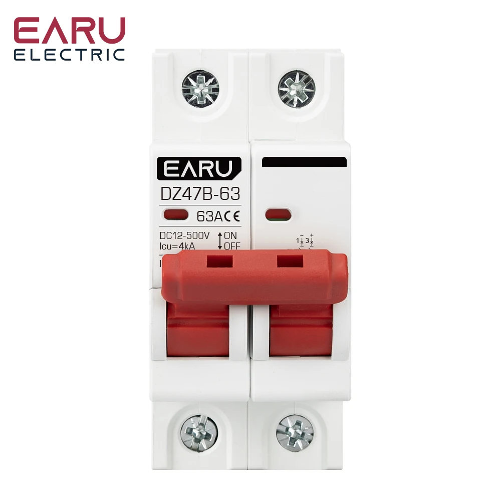 1P 2P DC MCB 12V 24V 48V Circuit Breaker Battery Car Protector DZ47 DC Positive