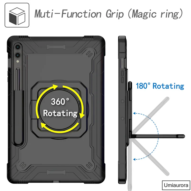 Tablet à Prova de Choque Suporte para Samsung Galaxy Tab Shockproof Anel Mão s7 s8 s9 fe Além Disso 124 Sm-x810 X610 T970 X710 - Imagem 3