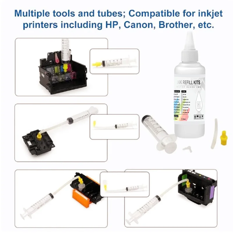 Printhead Cleaner Nozzle Cleaner 100 ml Print Head Cleaning Liquid for Printhead Cleaner Epson HP Canon Brother Inkjet Printer P - 3