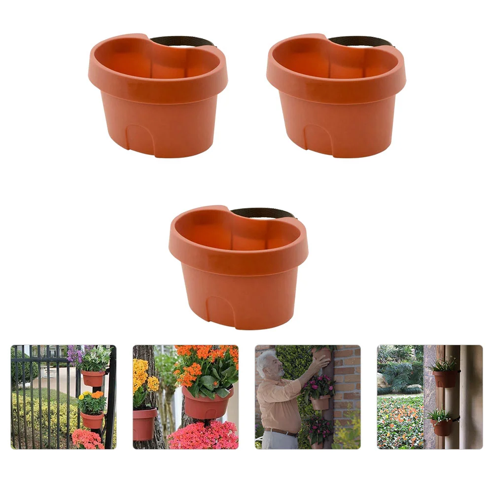 

3 Pcs Indoor Plant Pots Tied Water Pipe Flowerpot Container Hanging Storage Basket Wall-mounted