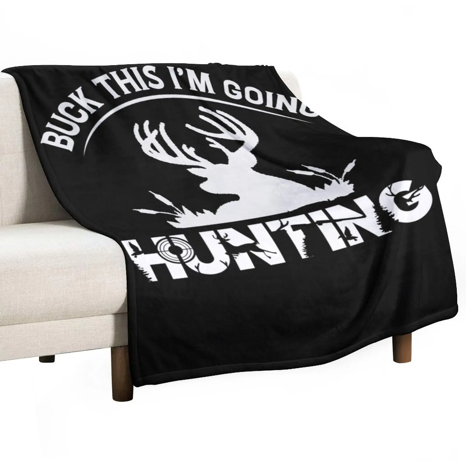 

New Buck This I'm Going Hunting Throw Blanket Retro Blankets Hair Blanket