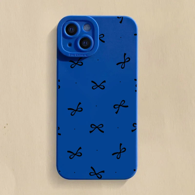 Elegant Black Bow Shockproof Silicone Phone Case – Soft and Durable Cover