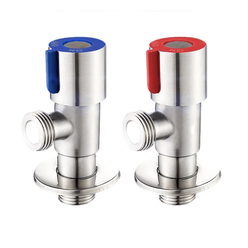 304StainlessSteelHotColdInletValveBathroomFaucetStopValve