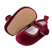 Citgeett Summer Infant Baby Girls Shoes Solid Color Velvet Princess Flats Casual Walking Shoes for Newborn Infant Toddler 2