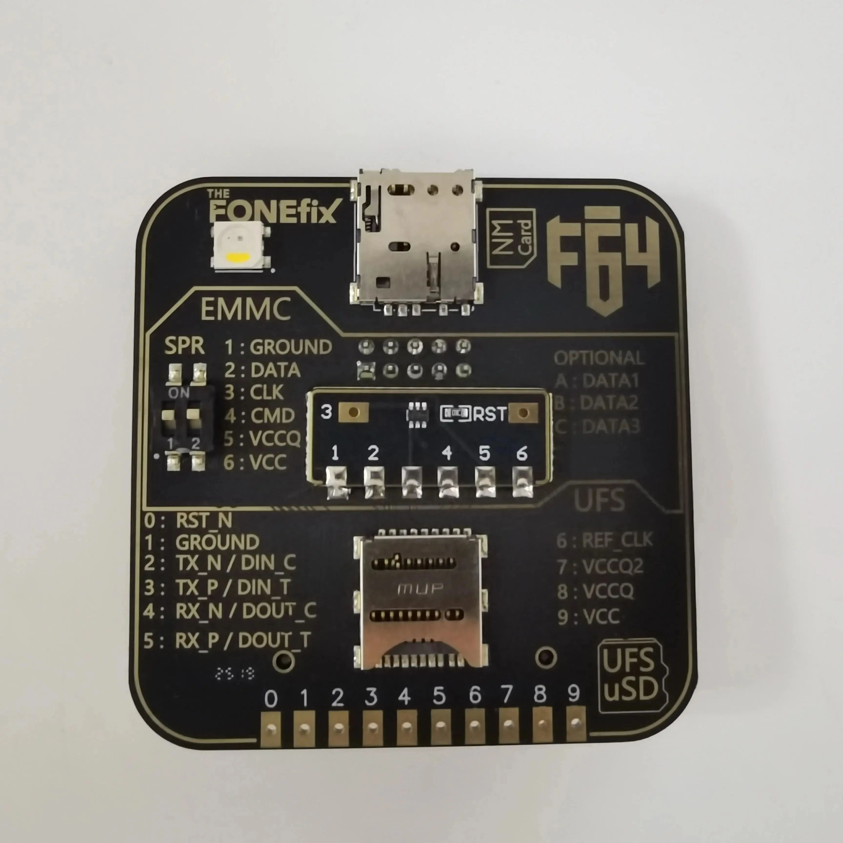 최신 수정된 저항 버전, 최신 F64 플래시 64 UFS eMMC ISP 어댑터, 플래시 64 라이트 울트라 툴 박스용