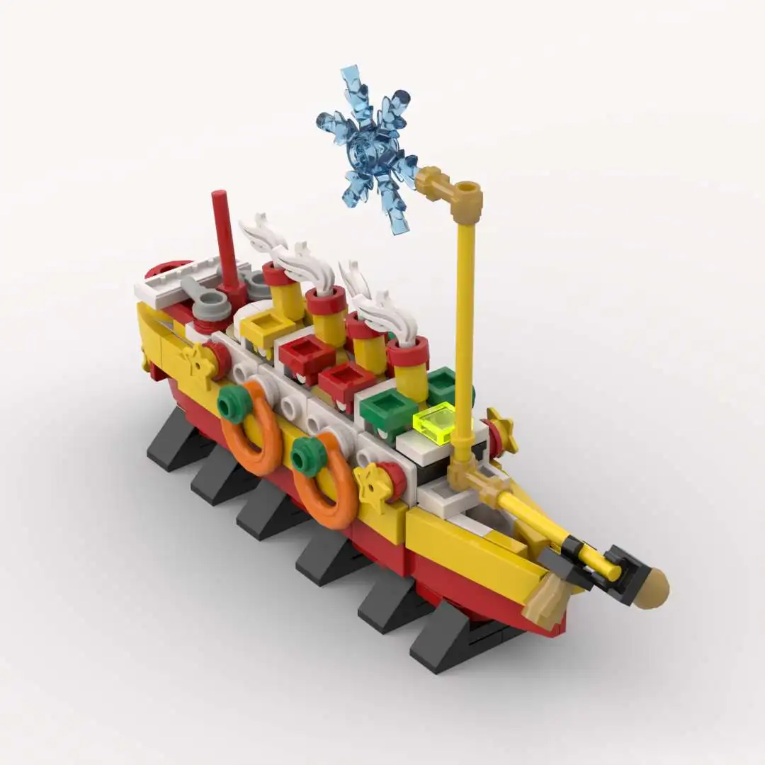 Weihnachtsthemen-MOC-Kleinbausteinmodelle - Feiertagsornamente Schlitten Schneemänner Rentiere Weihnachtsbäume - Einzigartige Geschenke – Detail 10