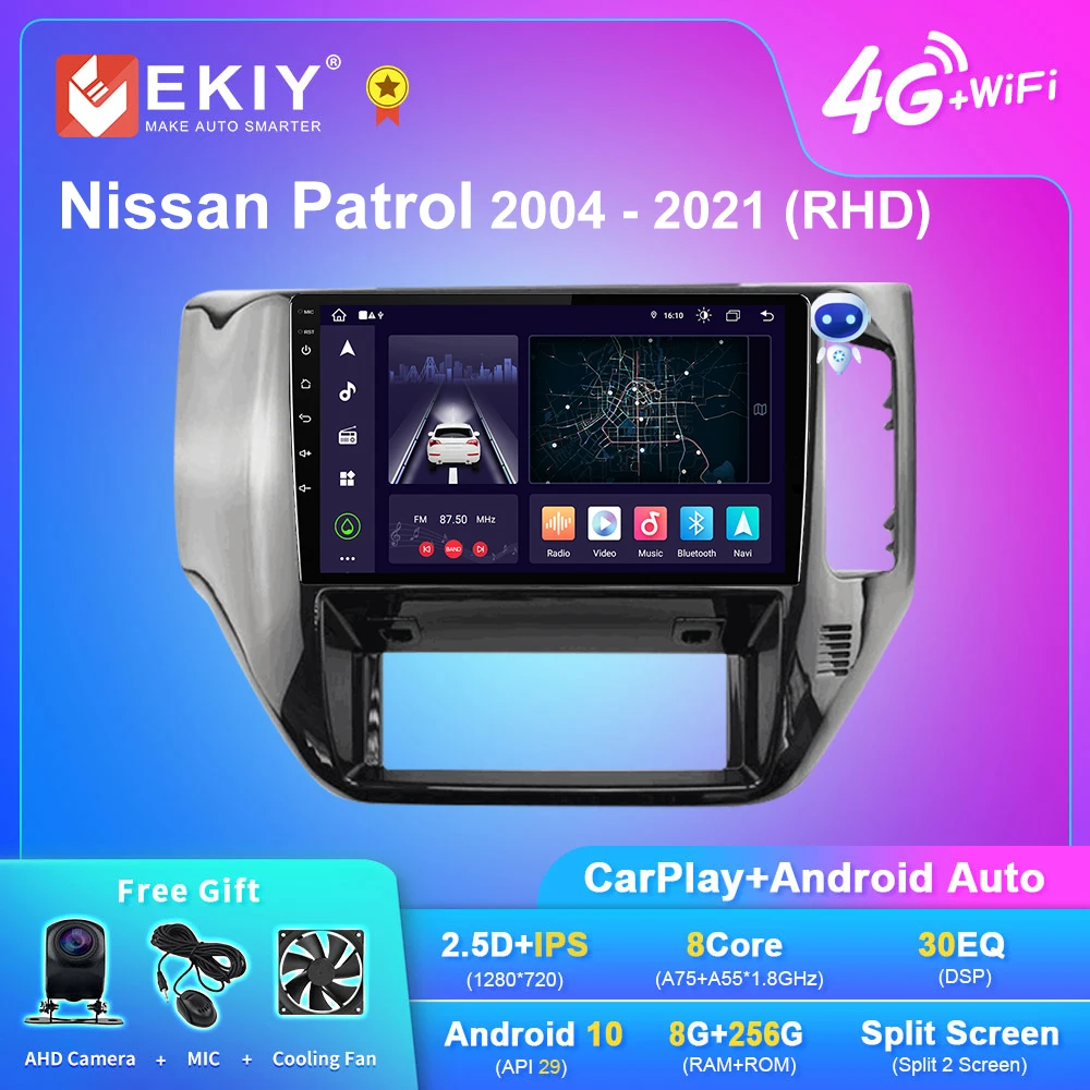 

EKIY X7 Android 10 Car Radio For Nissan Patrol 2004 - 2021 RHD Navi GPS Carplay Auto Multimedia Video Player Stereo No 2din DVD