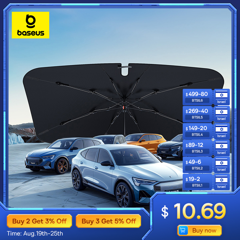Baseus Windshield SunShade Umbrella Hemmed Edges Cover Protector Parasol Car Summer Sun Protection Front Window Sun Shade