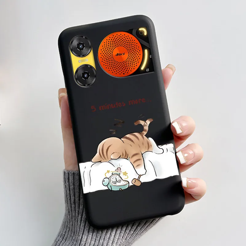 Cute Rabbit Black Silicone Phone Case, Soft TPU Cover
