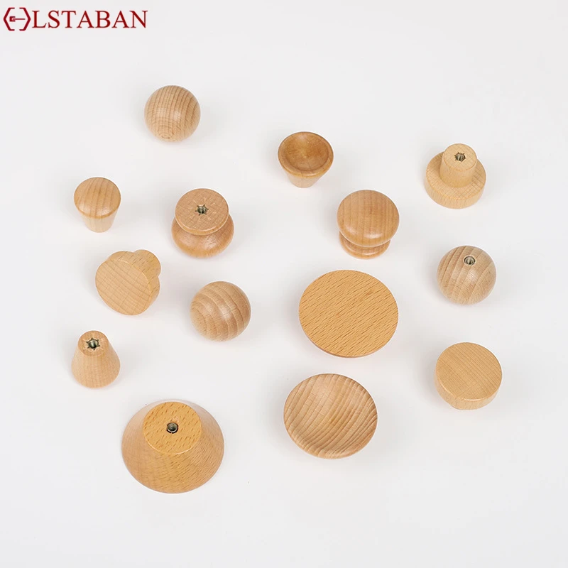 Nordic Wooden Furniture Handles Beech Wood Kitchen Cabinet Handles Wardrobe Cupboard Drawer Knobs Solid Hardware Pull Handle furniture handles kitchen door handles