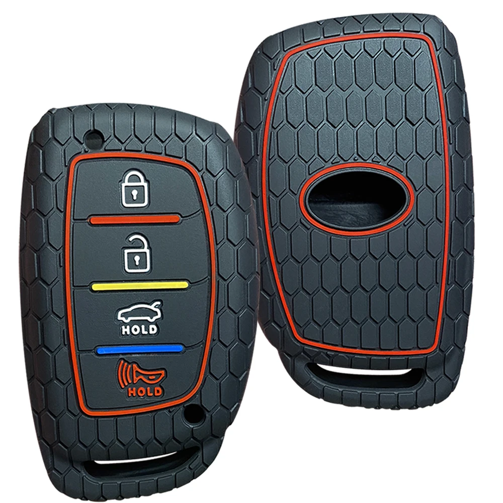 Silicone Car Smart Key Case Cover For Hyundai Tucson Santa Fe Rena Sonata Elantra Creta Ix35