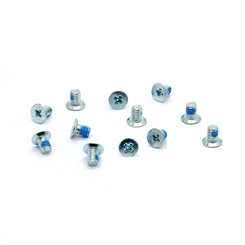 

100Pcs/lot KM3*5mm Carbon Steel Blue Zinc Cross Countersunk Head Screw With Locking Glue Phillips Flat Head Machine Screw Bolt