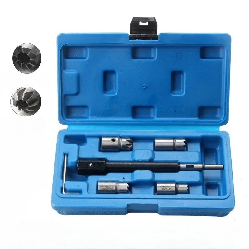 Clean Kit Auto Repair Tool Automotive Accessories Universal Car Diesel Injector Seat Cutter Set Oil Nozzle Reamer Carbon