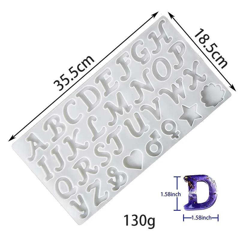 Alphabet Epoxy Resin Mold Kit Mixed Style Silicone Letters Casting Molds Set for DIY Keychain Pendant Jewelry Making Accessories