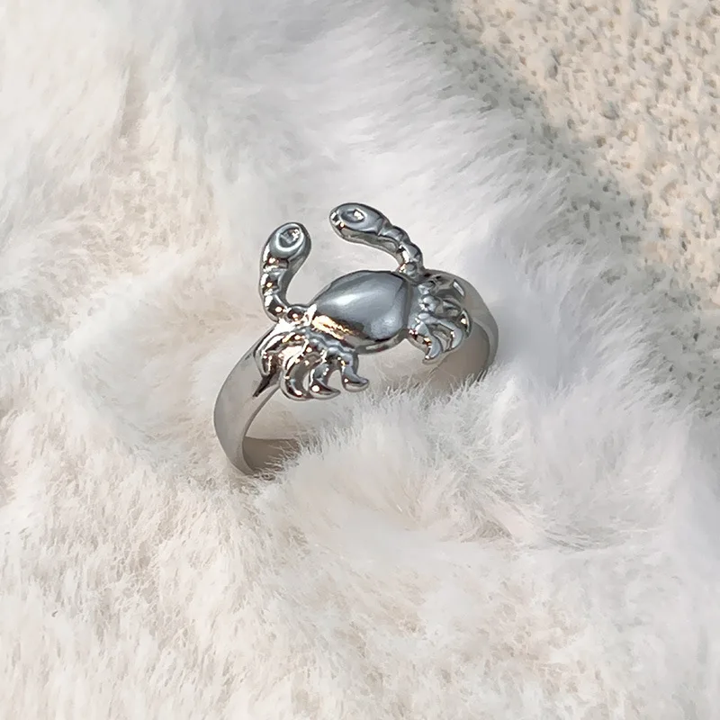 316l Stainless Steel Ocean Series Rings Sea Star Conch Crab Butterfly Opening Ring for Women Waterproof Hypoallergenic Jewelry