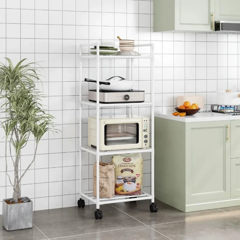 Storage Rack Floor Standing Bathroom Kitchen Storage Racks with Pulleys Household Organization Racks DIY Handmade Item wall shelves