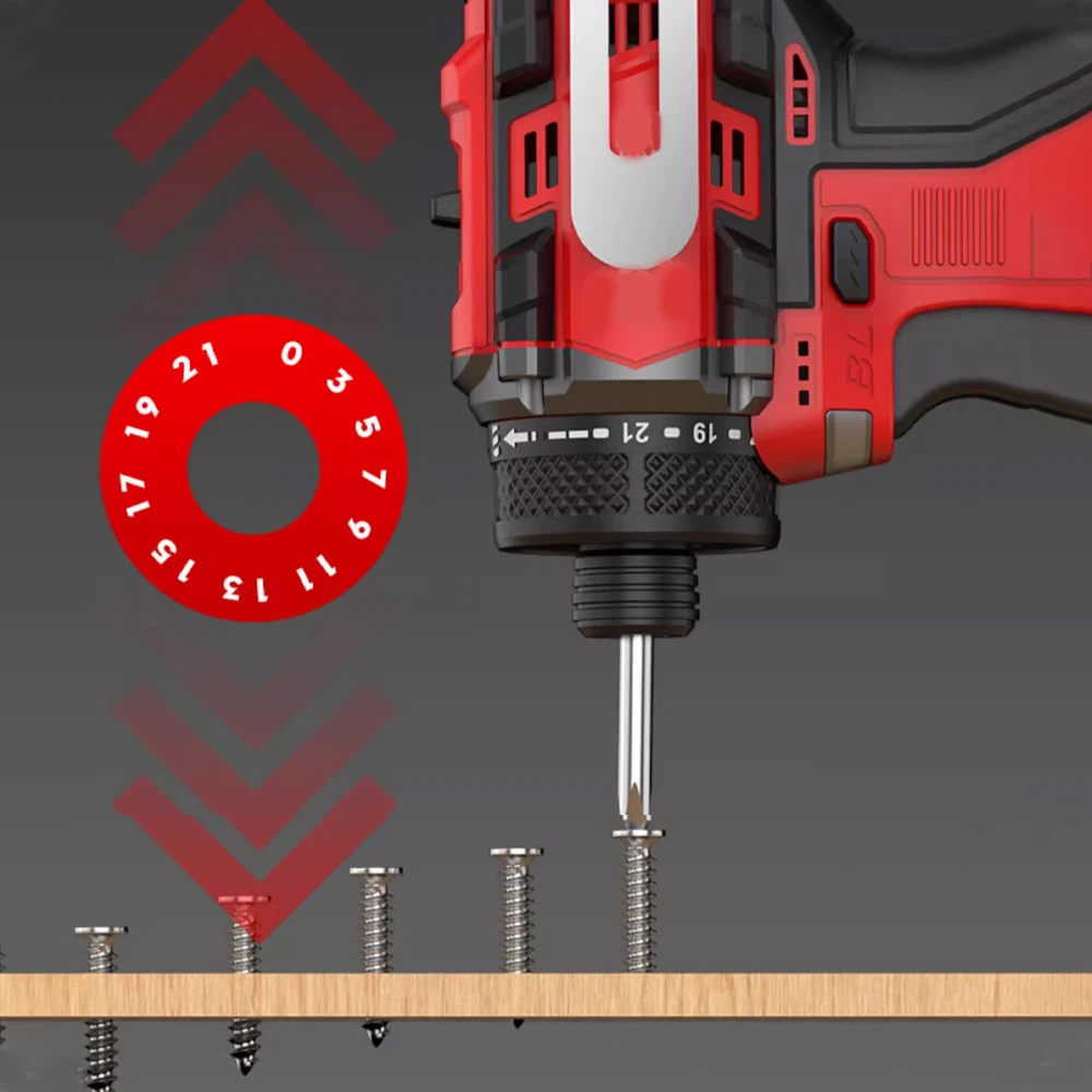 80N.m 18V Brushless Electric Drill Cordless Knockable Driller Driver Screwdriver Li-ion Battery Electric Power Tools 2