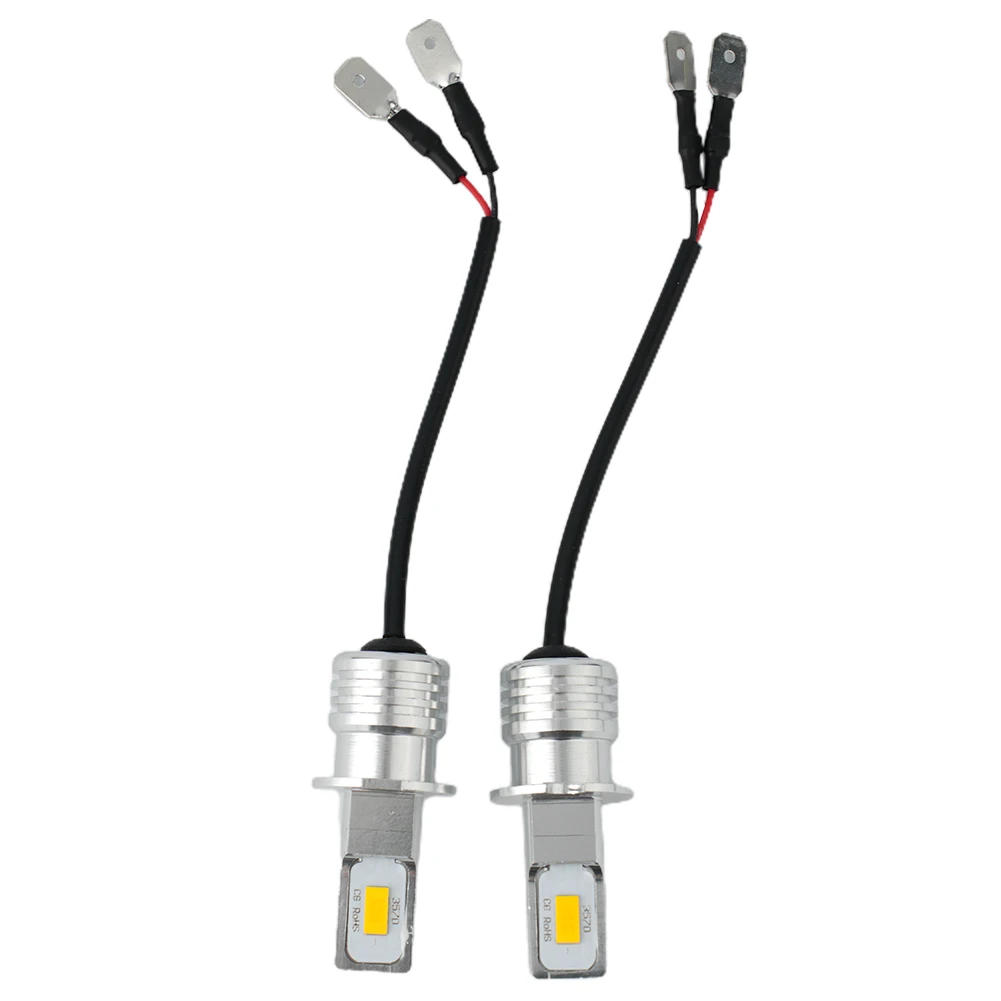 자동차 안개등 전구 변환 키트, 매우 밝은 H3 CSP LED 안개등 전구, 노란색 LED 헤드라이트, 55W, 6000LM, 3000K