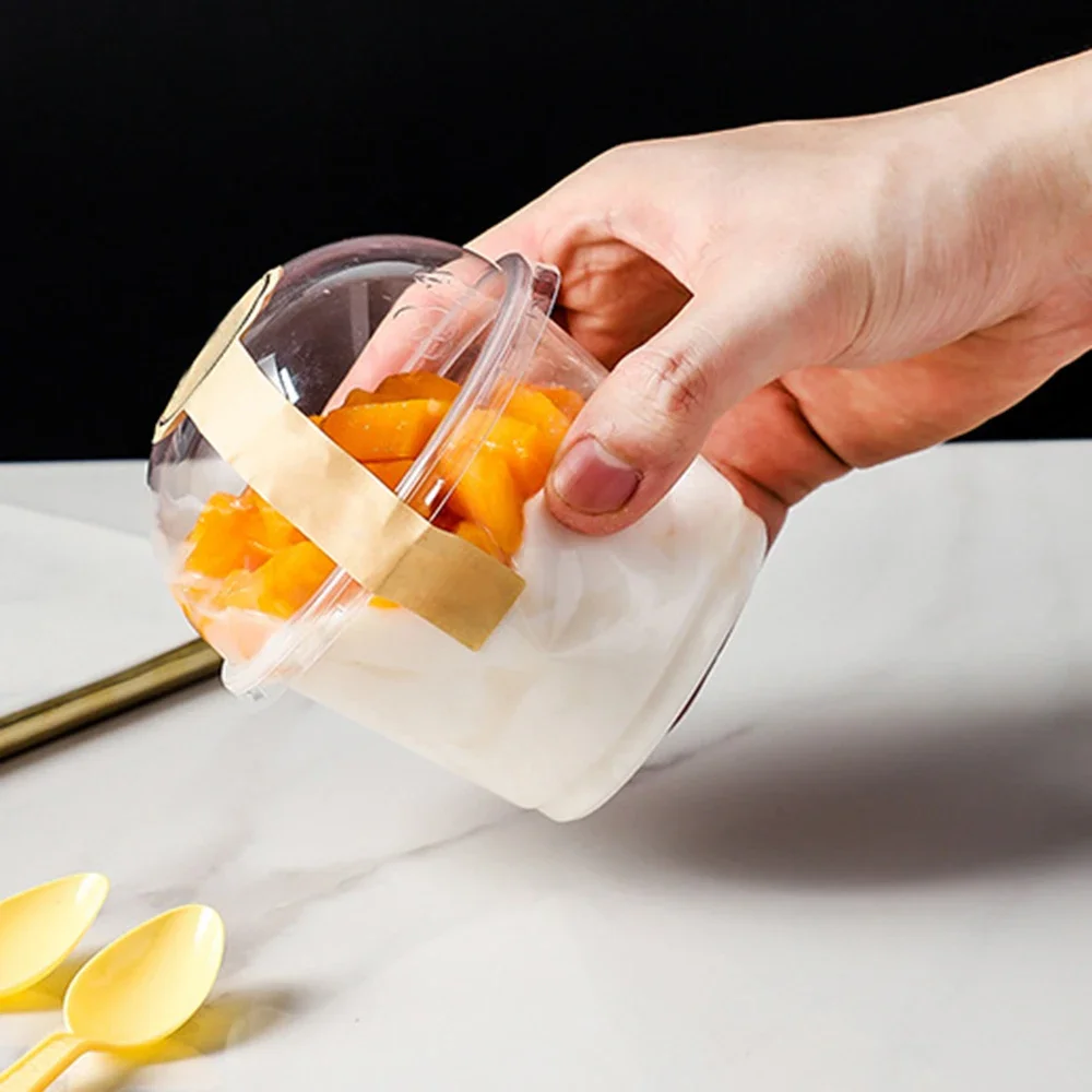 

Plastic Transparent Container Jelly Lid 250/300ml 100pcs Ice Cream With Cup Yogurt Dessert Mousse Disposable