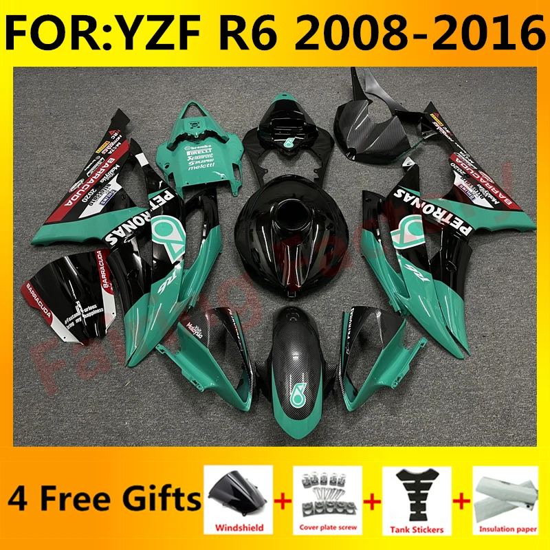 

Полный комплект обтекателей для мотоцикла, подходит для YZF R6 YFZ-R6 2008 2009 2010 2011 2012 2013 2014 2015 2016 комплект обтекателей для кузова petronas