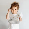 Baby Bib Waterproof Soft Silicone Scarf Summer Cute Cherry Print Adjustable Bibs Burp Cloths Baby Feeding Aprons Kids Eating 3