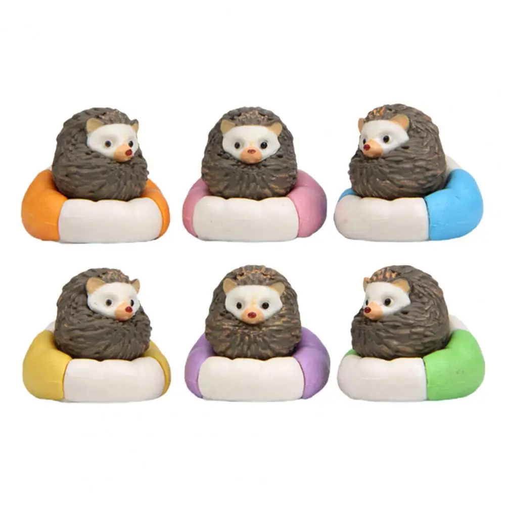 

6Pcs Hedgehog Models Simulated Cute Miniature Gardening Doll Model Ornament PVC Dollhouse Animal Figure DIY Landscape Models
