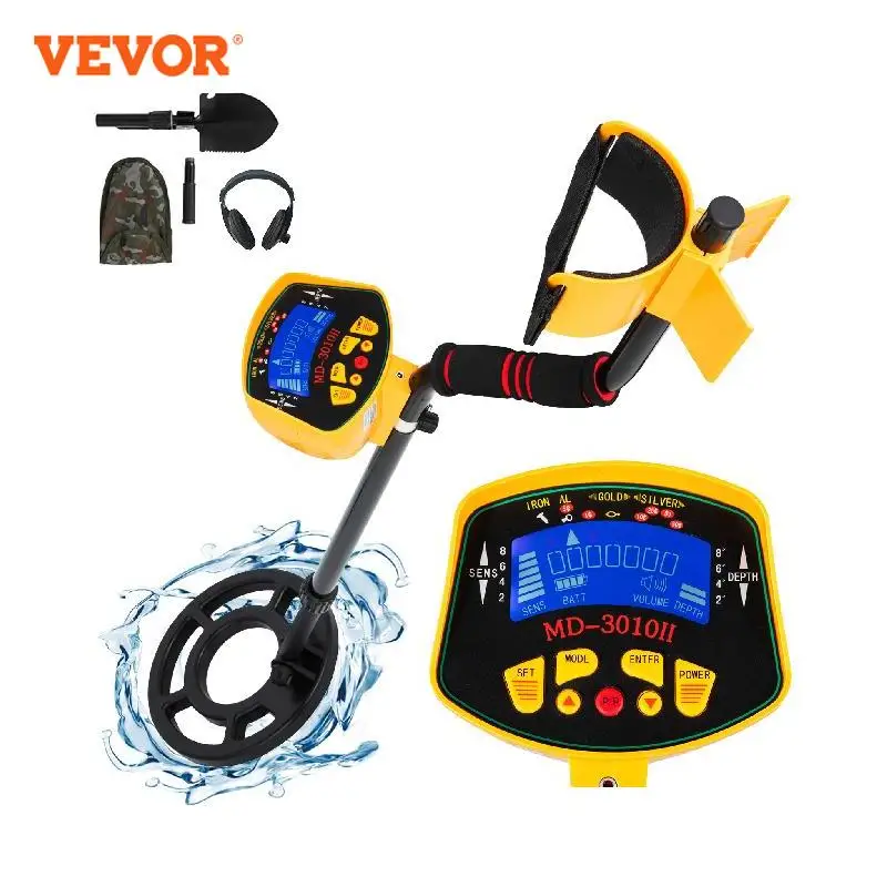 VEVOR Metal Detector Waterproof Disc Underwater Underground High Accuracy Sensitive LCD Display Humanity for Adults and