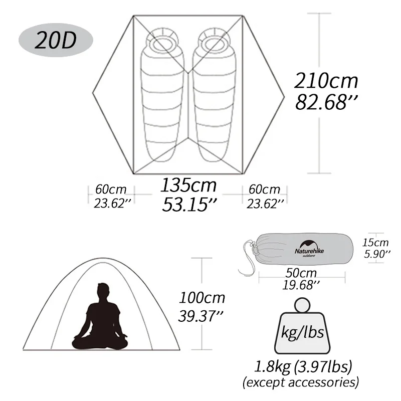 Naturehike палатка для кемпинга Mongar, 2 человека, палатка с облаком, 1 2, 3 человека, палатка со звездой и рекой, сверхлегкая портативная походная палатка для улицы