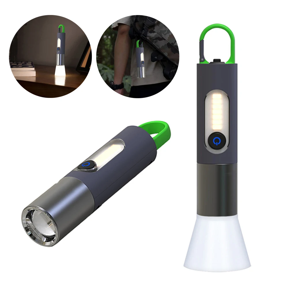 

Outdoor LED Flashlight Waterproof Adjust Focus Multifunction Climbing Camping Light Night Safety MTB Bike Headlight Carabiner