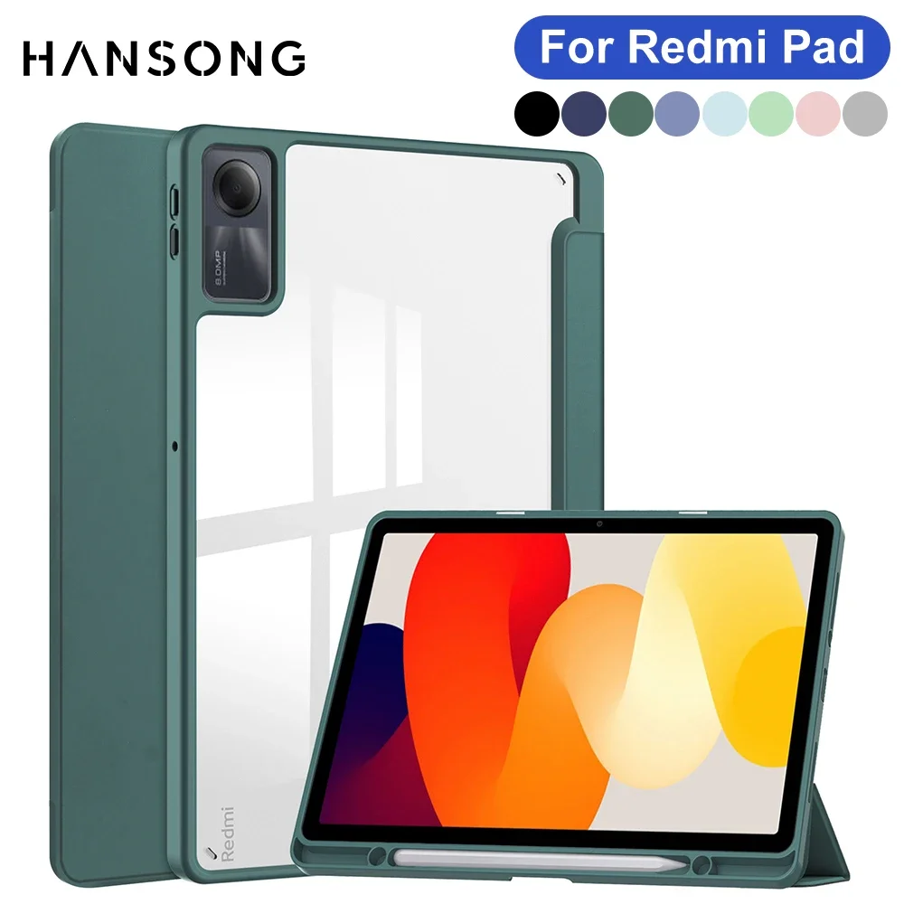 Voltar Duro Transparente para Xiaomi Capa para Pad se Awake e Dormir Cover 11 in Case