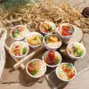 Miniature Dollhouse Chinese Rice Pastry Casserole Noodles Dessert Kitchen Toy Fake Food for 1/6 Doll Toys Dollhouse Decoration 2