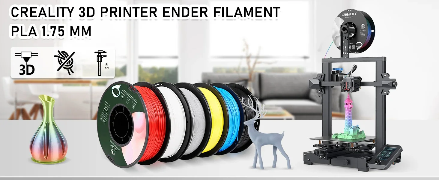 5/10 PCS CREALITY 3D PLA Drucker Filament 1,75mm 1KG 3D Druck Kunststoff Material Schwarz/Weiß für Ender Serie Drucker – Detail 2