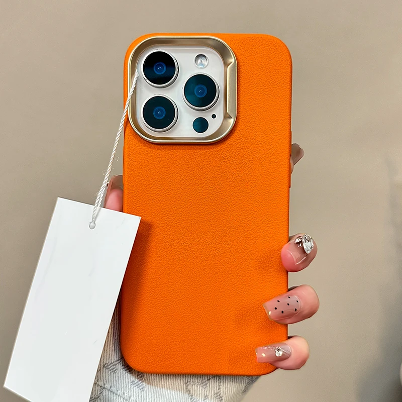 Luxury Leather Texture Soft Silicone Shockproof Bumper Case with Matte Finish