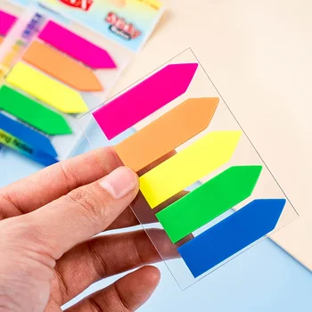 Segnalibri a Freccia Multicolore Semi-Trasparenti, Bandierine Adesive Impermeabili Scrivibili per Scuola, Ufficio e Agenda