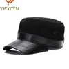 2025 Unisex Real Sheepskin Leather Caps Casual Real Natural Sheep Skin Leather Baseball Hats New Fashion Fall Winter Leather Hat 1