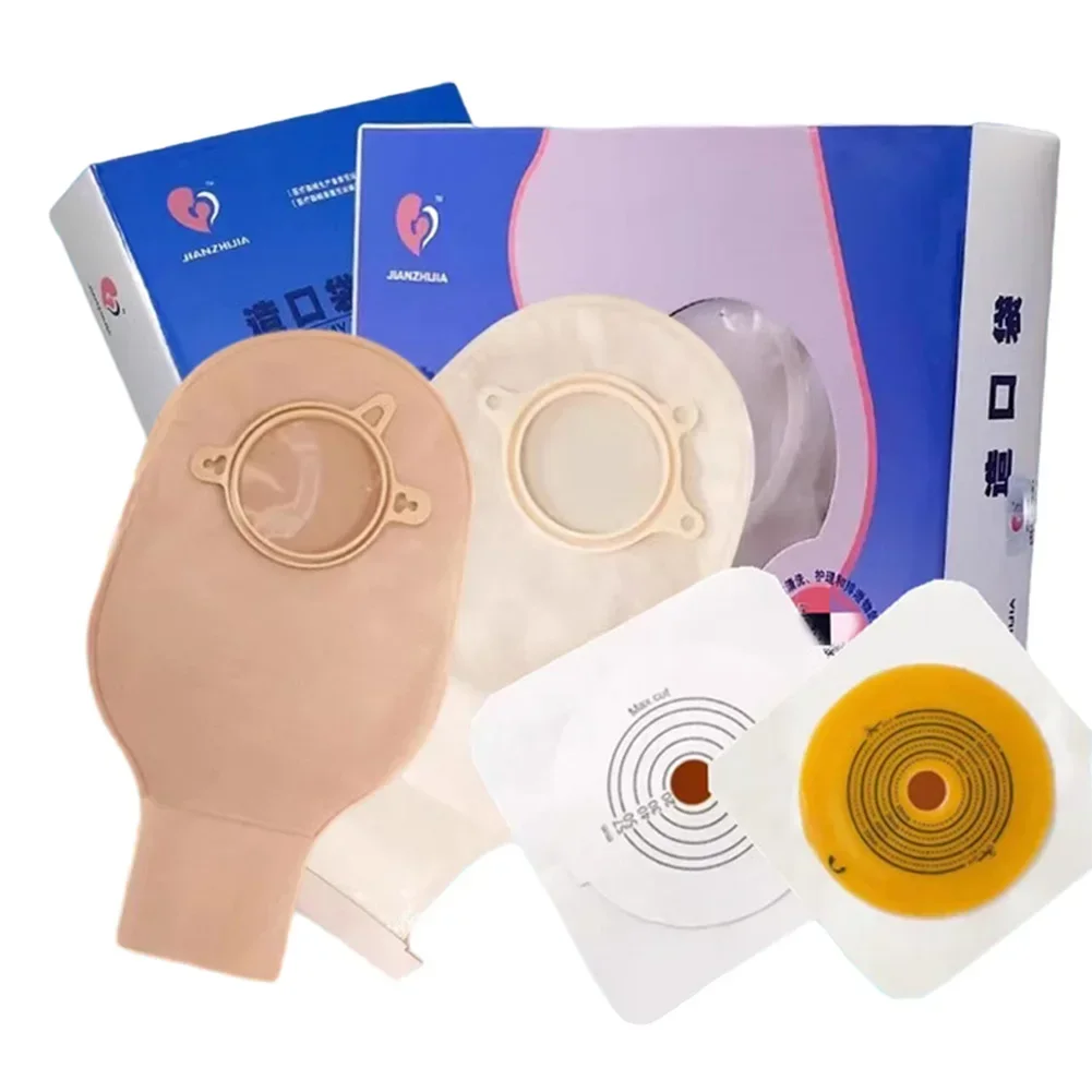 Colostomy Bags 5/10Pcs 15-65mm Stoma Pouch Bags One-piece Open Ostomy Skin Color No Need Clip Translucent Colostomy Bag