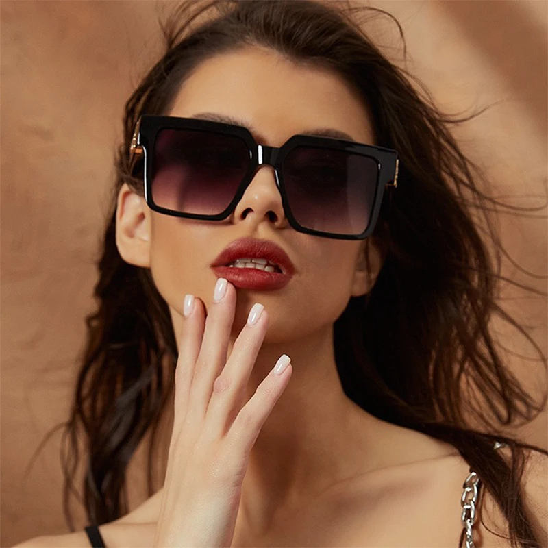 Personalized Candy Color Hip-hop Sunglasses Fashionable Square Sunglasses Trendy Large Frame Plain Face 1/2/3PCS 5367