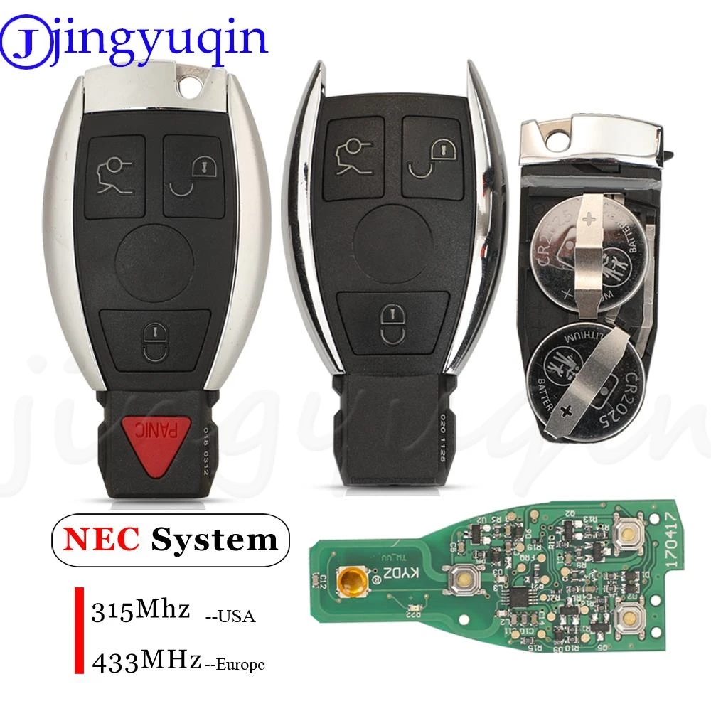 

Jingyuqin NEC System дистанционный ключ-брелок от машины 315/433Mhz для Benz C E S Class CLS W166 W169 W203 W204 W210 W211 W118 W171 W172 W220