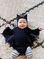 Boys and girls European and American spring and autumn Halloween Batman hooded long-sleeved jumpsuit romper two-piece children&# 4