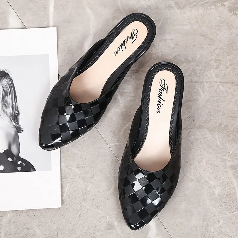 Non-slip Fashion Sandals Slippers Female Summer Lazy People Semi-slippers Comfortable Soft Bottom To Increase Dirt Resistance