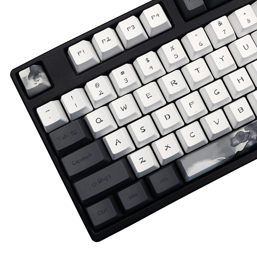 Tinta Lotus Pbt Keycap Perfil Oem Dye Sub Keycaps para Gk61 Rk61 68 980 108 Qwertz Azerty Teclado mx Alemão Francês Espanha - Imagem 2