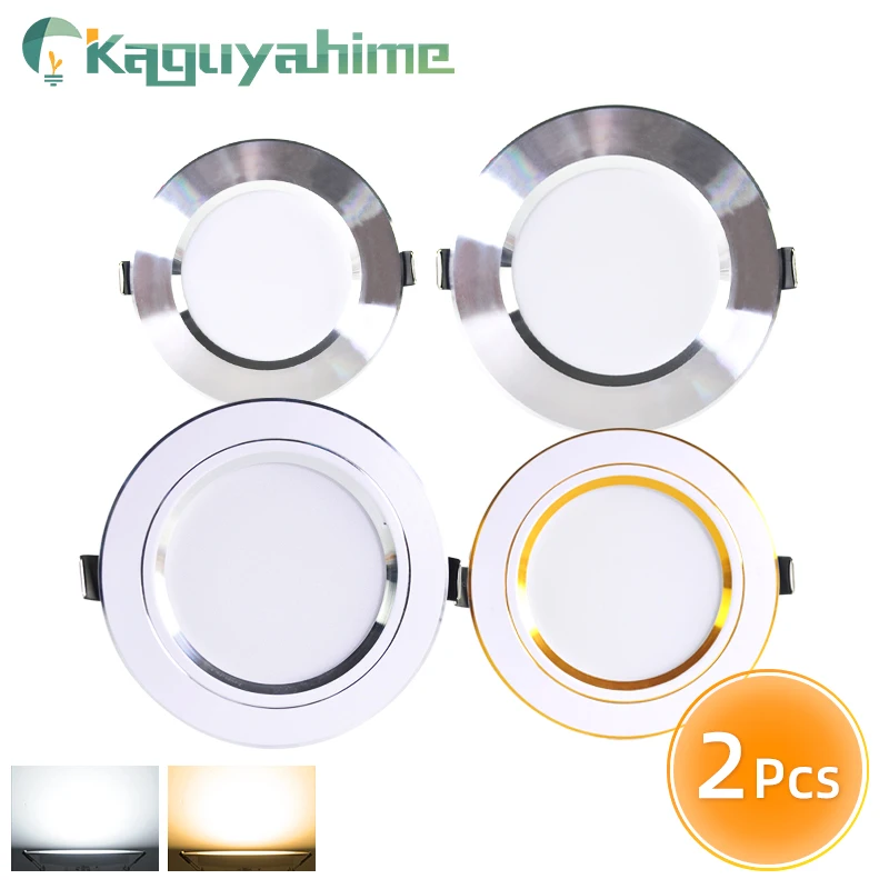 Kaguyahime LED Spotlight Downlight 3W 5W 9W 15W 18W Ultra Thin Round Recessed Panel Lamp AC 220V 230V 240V 2pcs led downlight,led spotlight