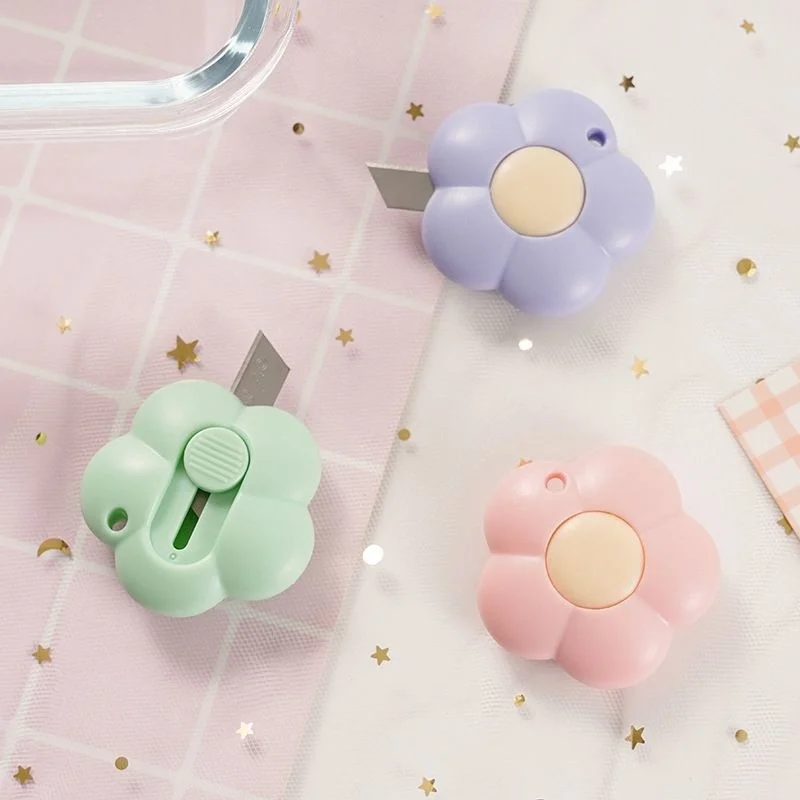 1-teiliges Kawaii Mini Pocket Flower Art Allzweckmesser Express Box Messer Papierschneider Handwerk Verpackung nachfüllbare Klinge Briefpapier – Detail 14